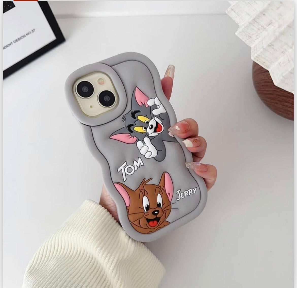 🛍️"Soft Tom & Jerry 3D Cartoon Case for iPhone – Cute Grey Full Protective Silicone Cover"💫 📦 -Luxro