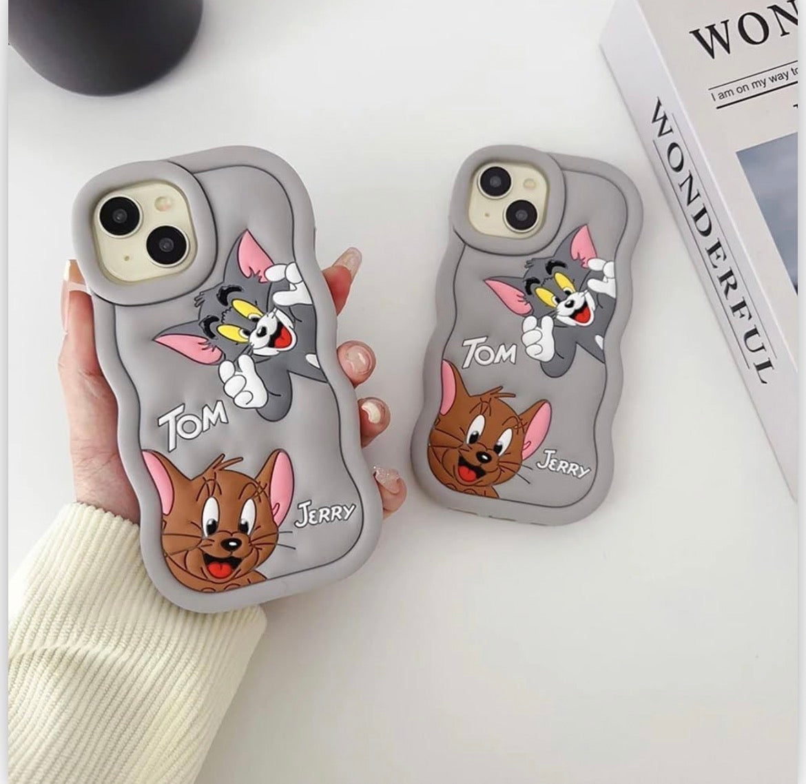 🛍️"Soft Tom & Jerry 3D Cartoon Case for iPhone – Cute Grey Full Protective Silicone Cover"💫 📦 -Luxro