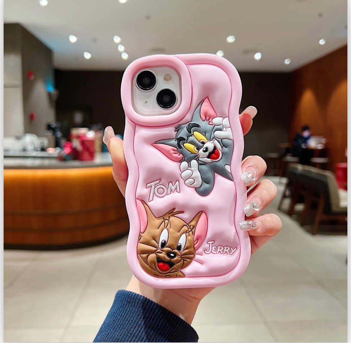 🛍️"Soft Tom & Jerry 3D Cartoon Case for iPhone – Cute Grey Full Protective Silicone Cover"💫 📦 -Luxro