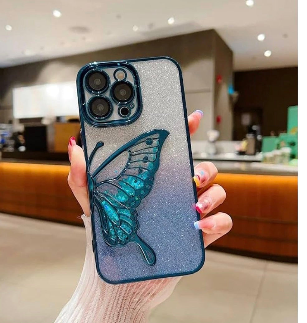 🦋💎 Rakulo Store Luxury Glitter Butterfly Case for iPhone 16 (Butterfly | Silver) 💖 -Luxro