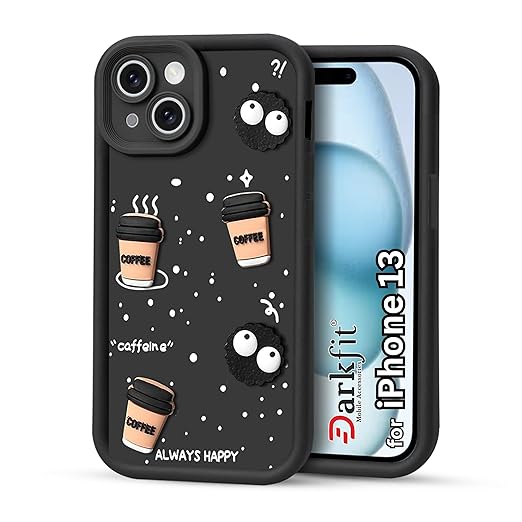 ☕✨ Coffee Case for iPhone | Non-Fading & Non-Yellowing Flexible Silicone Cover | Sleek Black ☕📱 -Luxro