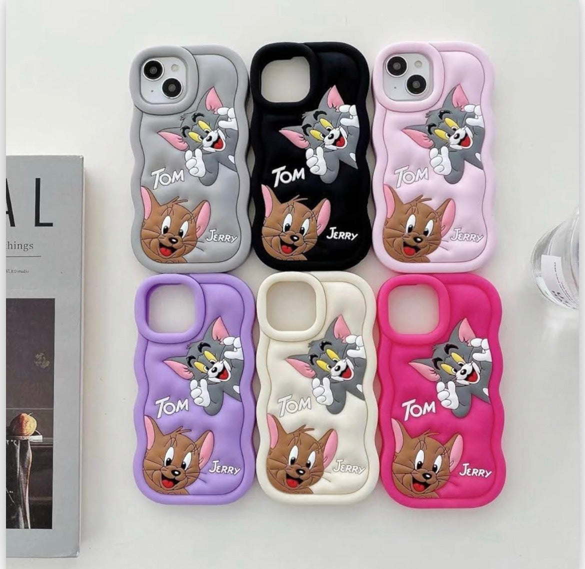 🛍️"Soft Tom & Jerry 3D Cartoon Case for iPhone – Cute Grey Full Protective Silicone Cover"💫 📦 -Luxro