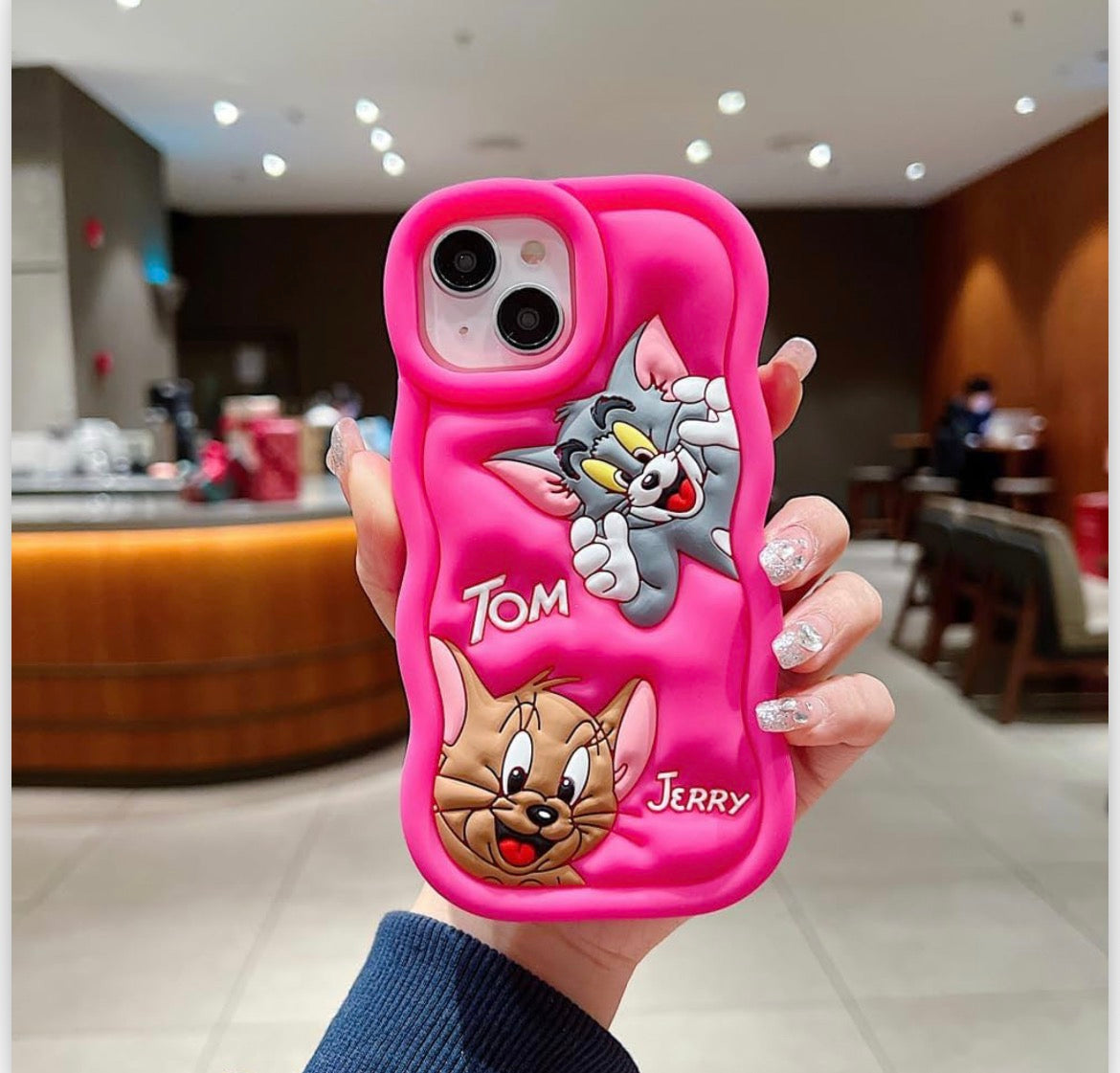 🛍️"Soft Tom & Jerry 3D Cartoon Case for iPhone – Cute Grey Full Protective Silicone Cover"💫 📦 -Luxro