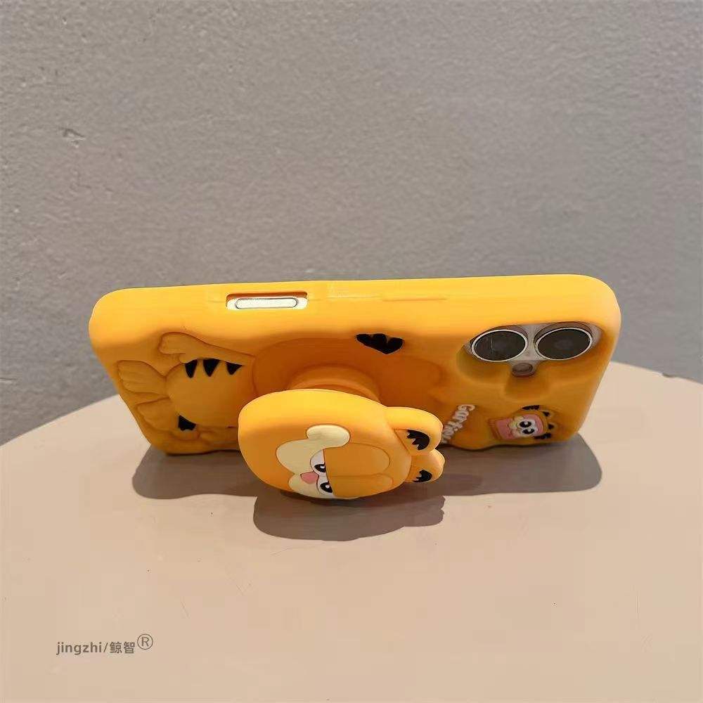 📱 Cute Cartoon Case for iPhone Pro | Silicone | Retractable Stand | Shockproof 💕 -Luxro