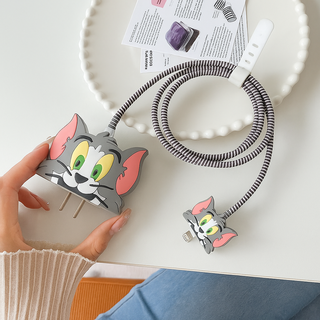 Tom-Themed Cartoon Charger Cable