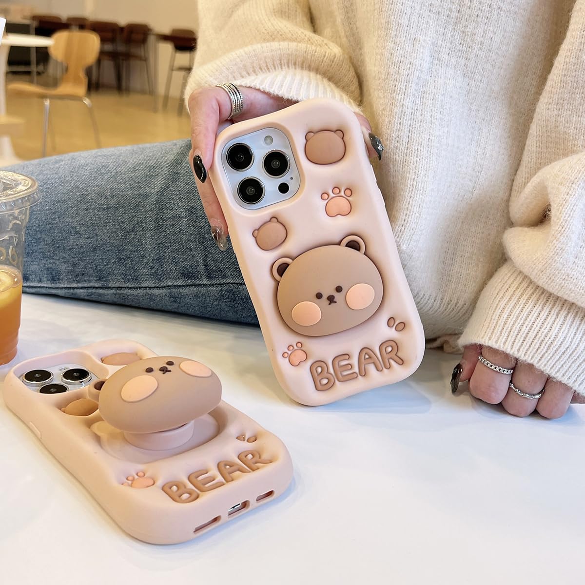 🧸✨ Bear Case Cover for iPhone Pro Max💖📱 -Luxro