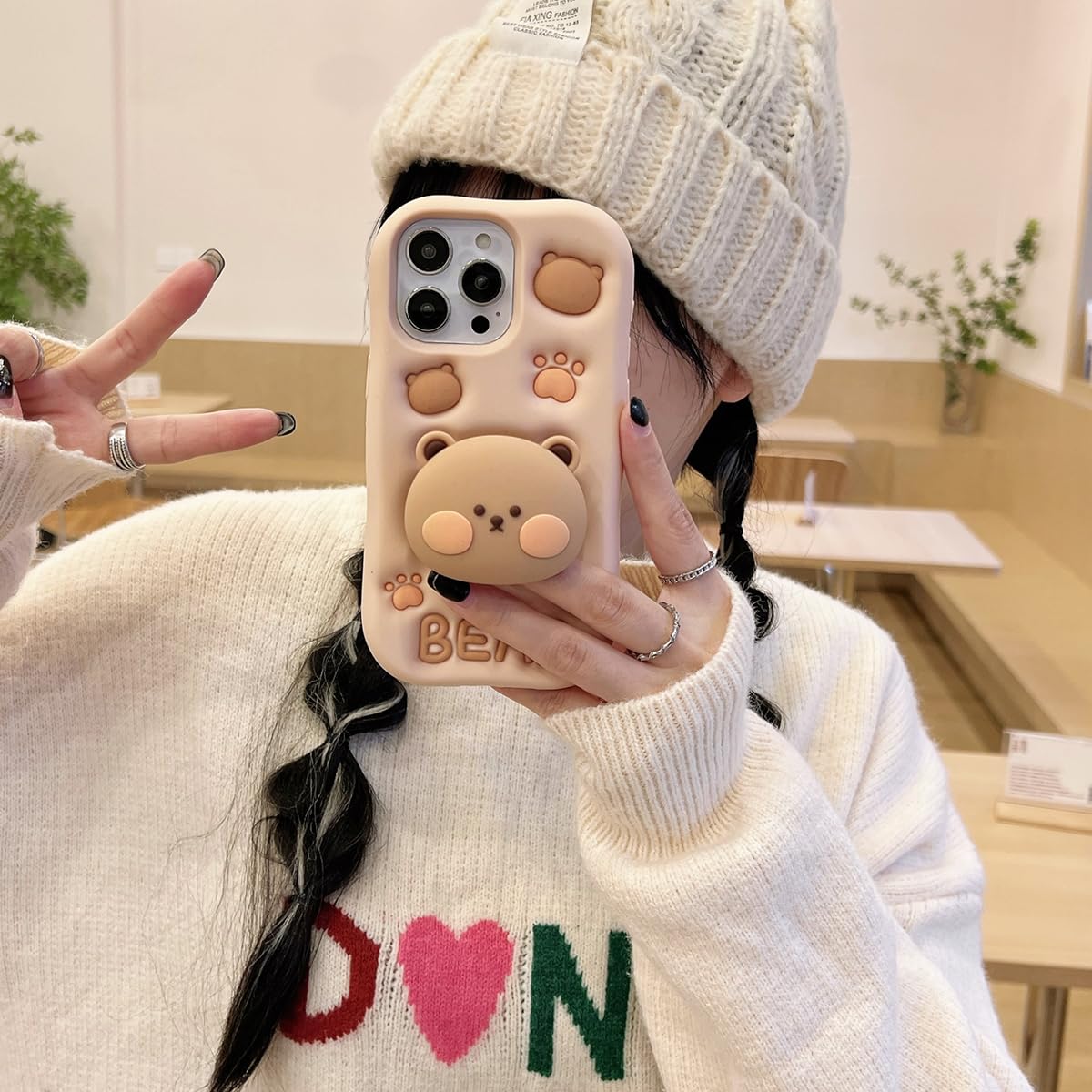 🧸✨ Bear Case Cover for iPhone Pro Max💖📱 -Luxro