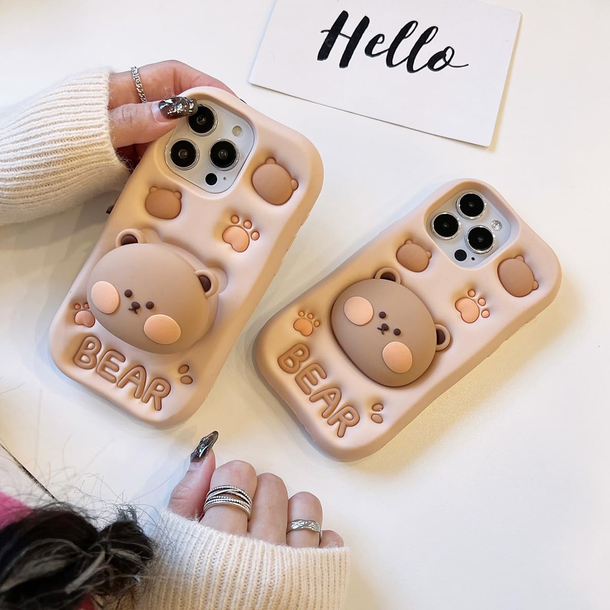 🧸✨ Bear Case Cover for iPhone Pro Max💖📱 -Luxro