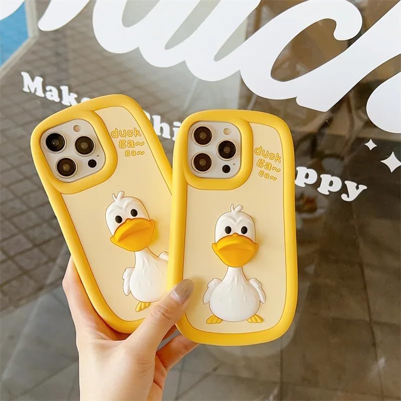 🐥 Cute 3D Duck Case for iPhone Pro Max | Shockproof 💛 -Luxro