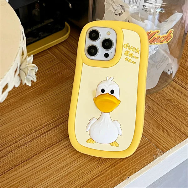 🐥 Cute 3D Duck Case for iPhone Pro Max | Shockproof 💛 -Luxro