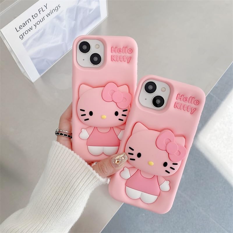 🐱💫 **3D Cute Cat Cartoon Case for iPhone ** 🩷📱 Soft Silicone Full Protective Back Cover 🐾✨ -Luxro