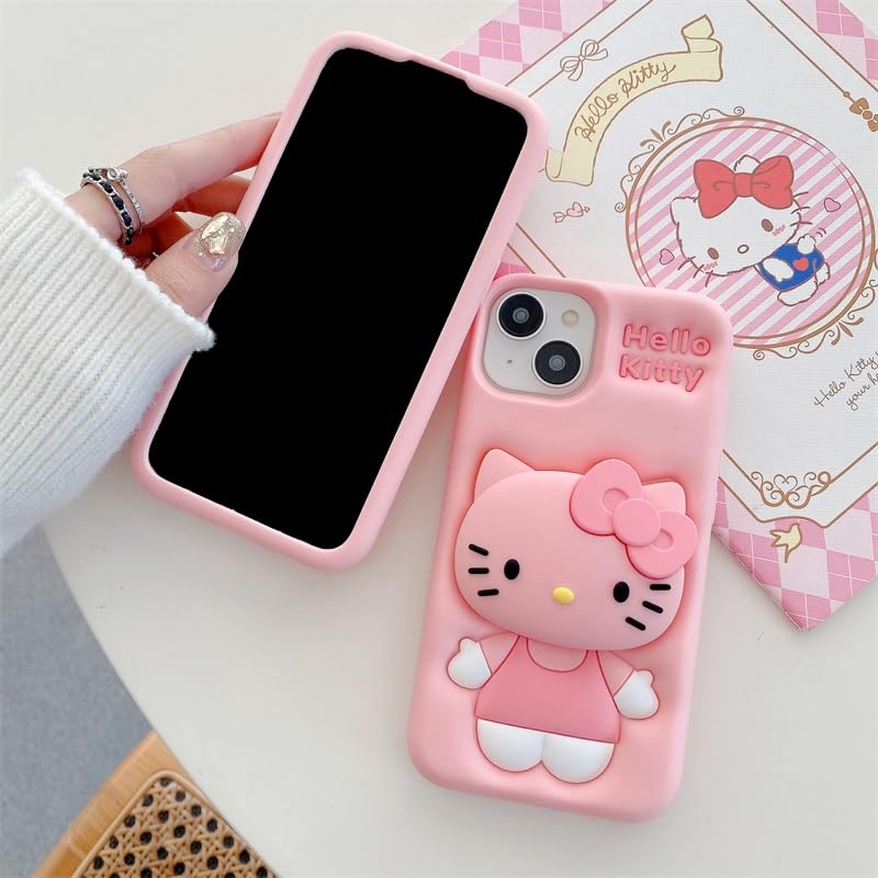 🐱💫 **3D Cute Cat Cartoon Case for iPhone ** 🩷📱 Soft Silicone Full Protective Back Cover 🐾✨ -Luxro