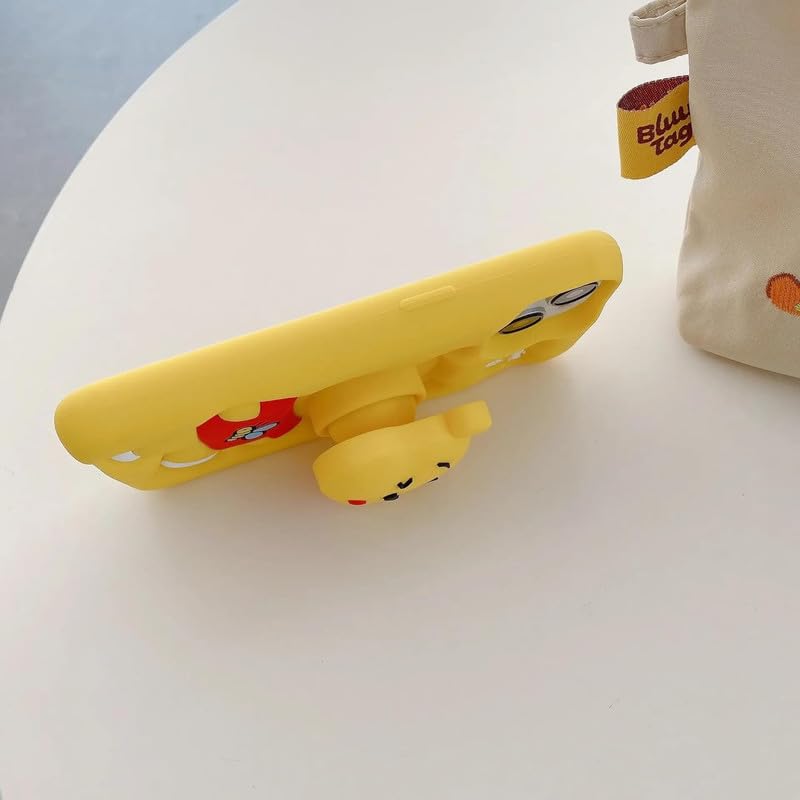 💛 3D Pooh Cartoon Case 🧸 | Soft Silicone | Cute Protective Cover for iPhone 🌼 -Luxro