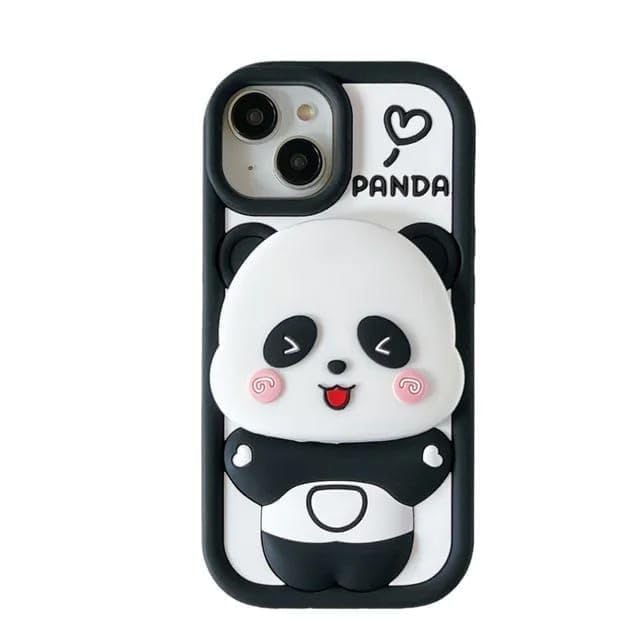 🐼✨ Cute Panda Mirror Stand Case for iPhone 📱💖 -Luxro