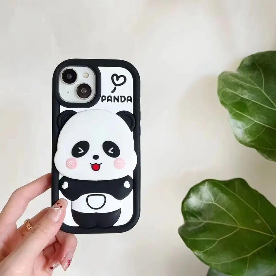 🐼✨ Cute Panda Mirror Stand Case for iPhone 📱💖 -Luxro