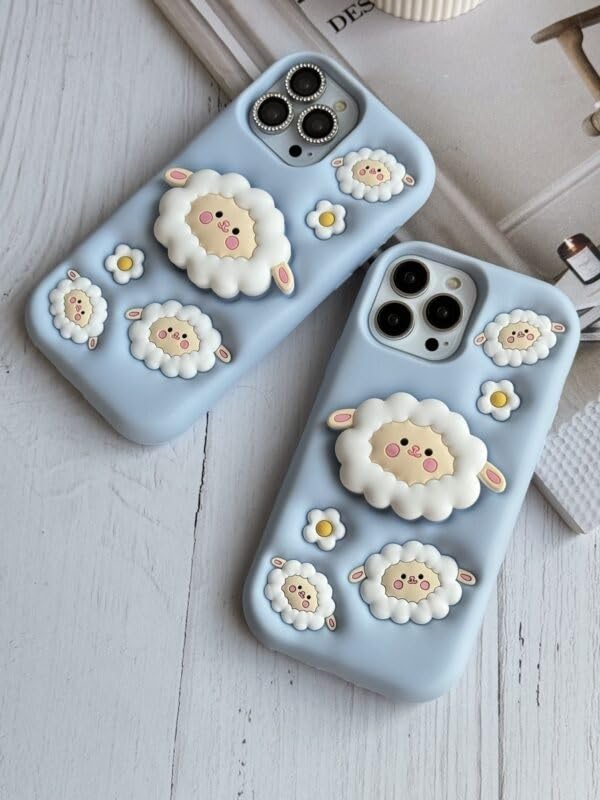 💖"Soft Sheep 3D Cartoon Case for iPhone – Cute & Full Protective Silicone Cover"🛍️📦 -Luxro